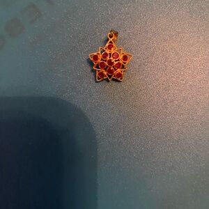 14k Ruby Elegant Gold and Red Star Pendant